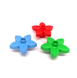 H829 DUPLO HRANÝ DÍL  TŘI KVĚTY MODRÁ ČERVENÁ ZELENÁ