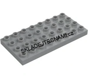 H846 DUPLO HRANÁ SVĚTLE ŠEDÁ PODLOŽKA 4X8 NOPKŮ