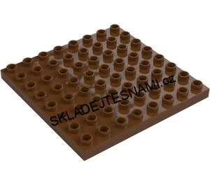H893 DUPLO HRANÁ PODLOŽKA 8X8 NOPKŮ HNĚDÁ