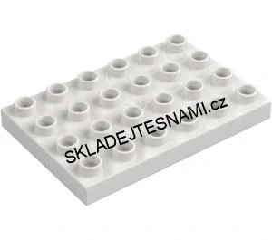 H908 DUPLO PODLOŽKA 4X6 NOPKŮ BÍLÁ