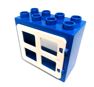 H944 DUPLO HRANÉ OKNO BÍLÉ MODRÝ RÁM
