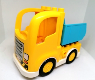 H963 DUPLO HRANÉ AUTÍČKO ŽLUTÉ SKLÁPĚCÍ KORBA