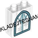 H982 DUPLO HRANÁ KOSTIČKA VYSOKÁ PRŮHLEDNÁ POTISK LEDOVÉ OKNO