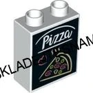 H989 DUPLO HRANÁ KOSTIČKA 2X2 ČERNÁ POTISK PIZZA