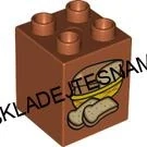 H994 DUPLO HRANÁ KOSTIČKA 2X2 HNĚDÁ POTISK CHLEBA