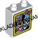 H1005 DUPLO HRANÁ KOSTIČKA BÍLÁ VYSOKÁ POTISK MINIE S KOČIČKOU