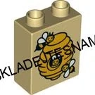 H1009 DUPLO HRANÁ KOSTIČKA VYSOKÁ BÉŽOVÁ POTISK VČELÍ ÚL