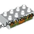 H1016 DUPLO HRANÁ KOSTIČKA BÍLÁ 2X4 NOPKY POTISK DÝNĚ