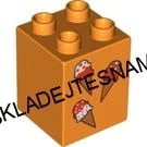 H1031 DUPLO HRANÁ KOSTIČKA ORANŽOVÁ POTISK ZMRZLINA