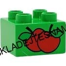 H1052 DUPLO HRANÉ KOSTKA ZELENÁ 2X2 NOPKY JABLKO