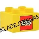 H1061 DUPLO HRANÁ KOSTIČKA 2X2 NOPKY ŽLUTÁ ZNAK LEGO