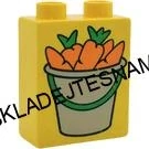 H1064 DUPLO HRANÉ KOSTKA ŽLUTÁ VYSOKÁ POTISK KBELÍK MRKVE