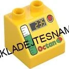 H1065 DUPLO HRANÁ KOSTIČKA ŽLUTÁ ZKOSENÁ POTISK PANEL ČERPACÍ STANICE BENZÍN OCTAN