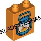 H1074 DUPLO HRANÁ KOSTIČKA ORANŽOVÁ VYSOKÁ POTISK PETROLEJKA