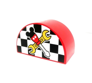 H1179 DUPLO HRANÁ KOSTKA S POTISKEM OBLOUK ČERVENÝ MICKEYHO OPRAVNA