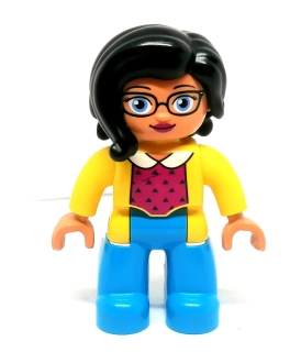 H1245 DUPLO HRANÁ FIGURKA ŽENA ČERNÉ VLASY BRÝLE