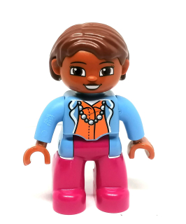H1248 DUPLO HRANÁ FIGURKA ŽENA MAMINKA TMAVŠÍ PLEŤ