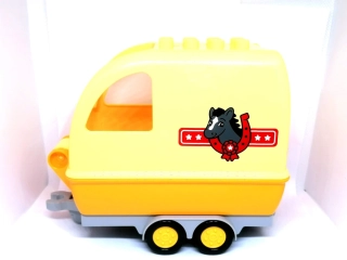 H1360 DUPLO HRANÝ PŘEPRAVNÍ VELKÝ VOZÍK NA PŘEPRAVU VELKÝCH KONÍ ODKLÁPĚCÍ STŘECHA