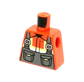X588 LEGO HRANÝ DÍL TRUP BEZ PAŽÍ ORANŽOVÁ KOŠILE ŠEDÉ MONTÉRKY