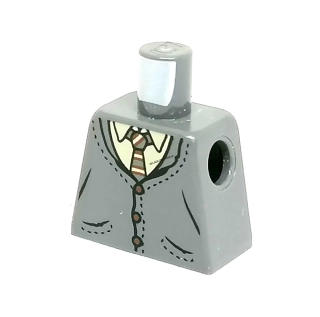 X598 LEGO HRANÝ DÍL TRUP BEZ PAŽÍ ŠEDÝ SVETR S KRAVATOU