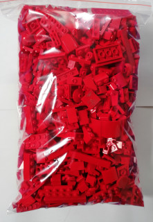SCL433- HRANÉ LEGO MIX DÍLŮ ČERVENÁ - VÁHA 800 GRAMŮ