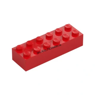 LH3152 LEGO KOSTKA ČERVENÁ 2X6 NOPKY