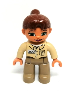 H479 DUPLO HRANÁ FIGURKA OŠETŘOVATELKA V ZOO V BÉŽOVÉ UNIFORMĚ