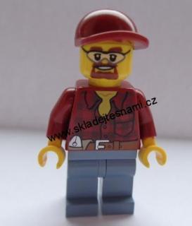 LN332 LEGO NOVÁ MINIFIGURKA MUŽ VE VÍNOVÉ KOŠILI A KŠILTOVCE