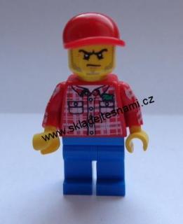 LN359 LEGO NOVÁ MINIFIGURKA MUŽ V ČERVENÉ KOSTKOVANÉ KOŠILI