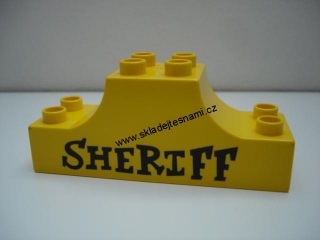 H39 DUPLO HRANÁ ŽLUTÁ KOSTKA KLENUTÁ S NÁPISEM SHERIFF