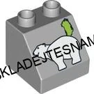 H176 DUPLO HRANÁ KOSTKA ŠEDÁ POTISK LEDNÍ MEDVĚD