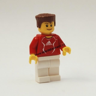 LH288 LEGO HRANÁ FIGURKA MUŽ V ČERVENÉM TRIČKU ADIDAS