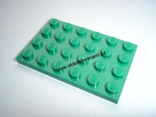 LH921 LEGO HRANÁ DESTIČKA PODLOŽKA ZELENÁ 4X6 NOPKŮ