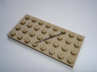 LH924 LEGO HRANÁ PODLOŽKA DESTIČKA BÉŽOVÁ 4X8 NOPKŮ