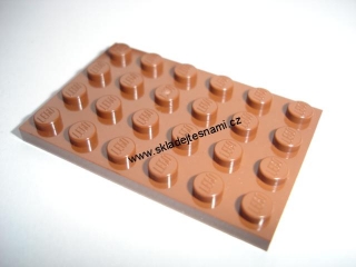LH925 LEGO HRANÁ PODLOŽKA DESTIČKA HNĚDÁ 4X6 NOPKŮ