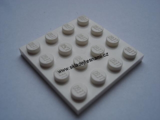 LH936 LEGO HRANÁ DESTIČKA PODLOŽKA BÍLÁ 4X4 NOPKY