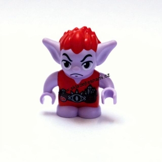 LN848 LEGO NOVÁ MINIFIGURKA TROL FIALOVÝ ČERVENÉ ŠATY