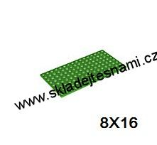 LH1062 LEGO HRANÁ DESTIČKA PODLOŽKA SVĚTLÁ ZELENÁ 8X16 NOPKŮ