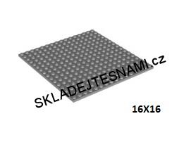 LH1064 LEGO NOVÁ SVĚTLE ŠEDÁ PODLOŽKA DESTIČKA 16X16 NOPKŮ