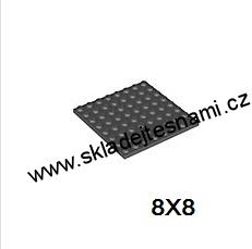 LH1065 LEGO HRANÁ PODLOŽKA DESTIČKA ŠEDÁ 8X8 NOPKŮ