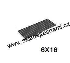 LH1066 LEGO HRANÁ ŠEDÁ PODLOŽKA DESTIČKA 6X16 NOPKŮ