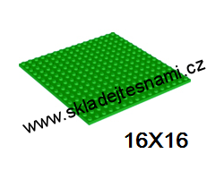 LH1093 LEGO HRANÁ ZELENÁ PODLOŽKA 16X16 NOPKŮ