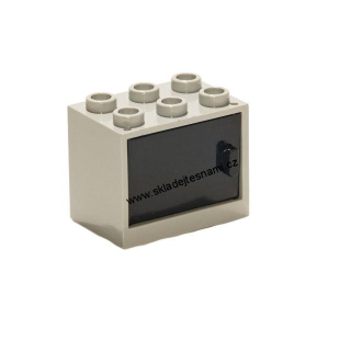 LH1157 LEGO HRANÁ SKŘÍŇKA ŠEDÁ ČERNÉ DVEŘE