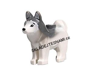 X126 LEGO HRANÝ PES HUSKY MALAMUT BÍLOŠEDÝ