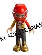 LN1421 NOVÁ MINIFIGURKA FRIEND ZÁVODNICE V ČERVENÉ HELMĚ