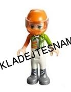 LN1422 NOVÁ MINIFIGURKA FRIENDS ZÁVODNICE V ORANŽOVÉ HELMĚ