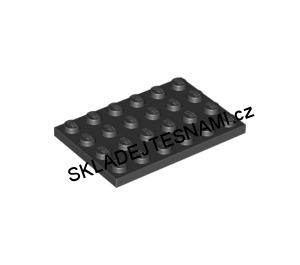 LH1328 LEGO HRANÁ PODLOŽKA DESTIČKA ČERNÁ 4X6