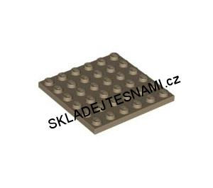 LH1334 LEGO HRANÁ PODLOŽKA DESTIČKA TMAVĚ BÉŽOVÁ 6X6