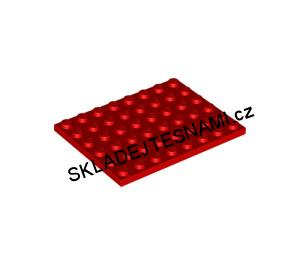 LH1344 LEGO HRANÁ PODLOŽKA DESTIČKA ČERVENÁ 6X8 NOPKŮ