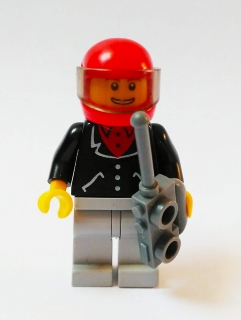 Lh528 LEGO HRANÁ MINIFIGURKA CITY MOTORKÁŘ S KOŽENÉM KŘIVÁKU